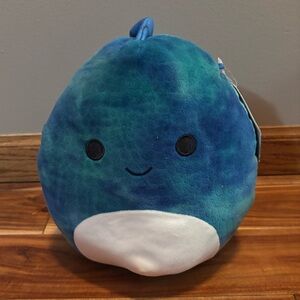 Blue and White Plush Stahl Squishmallow Dinosaur